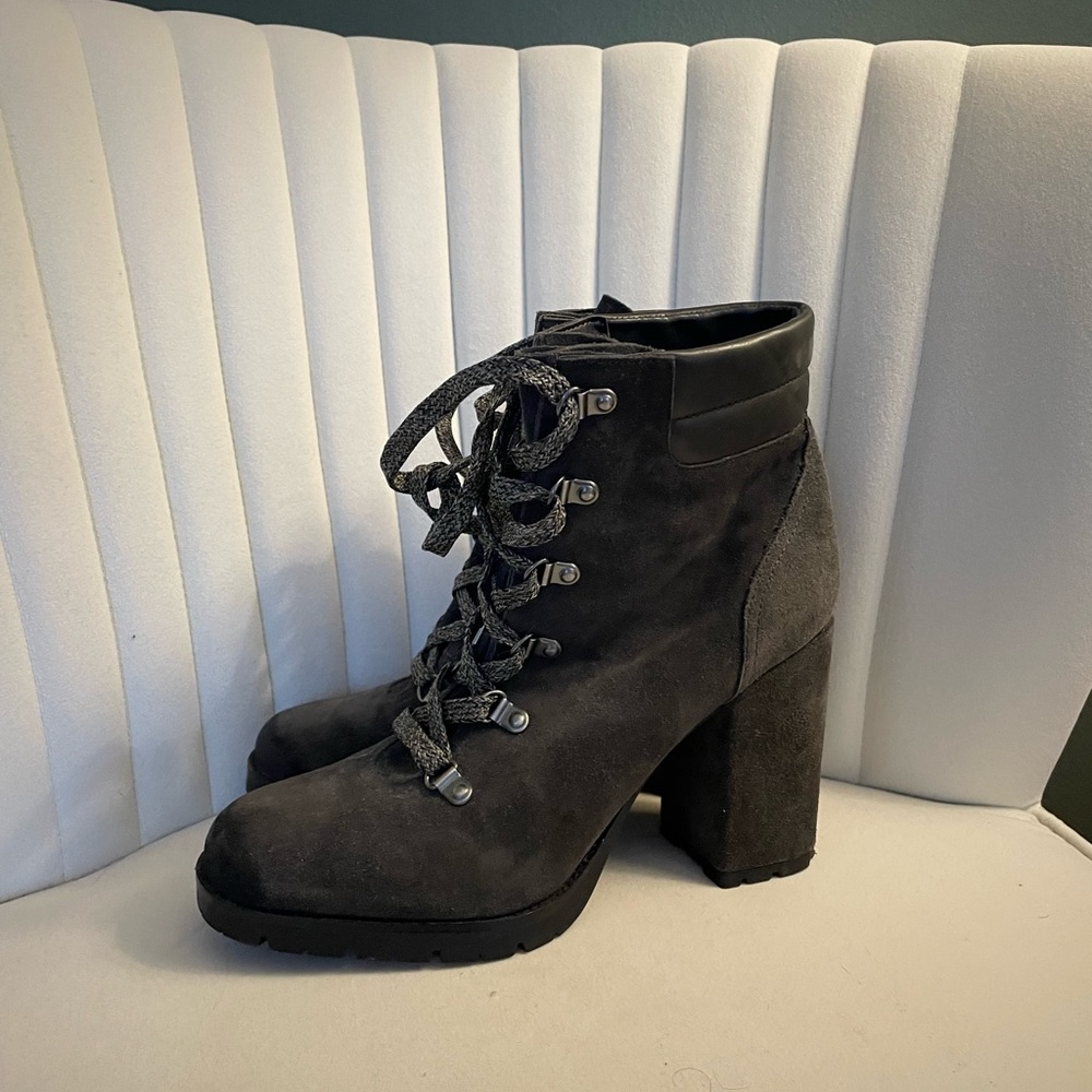 Sam Edelman Grey Suede Heeled Boots